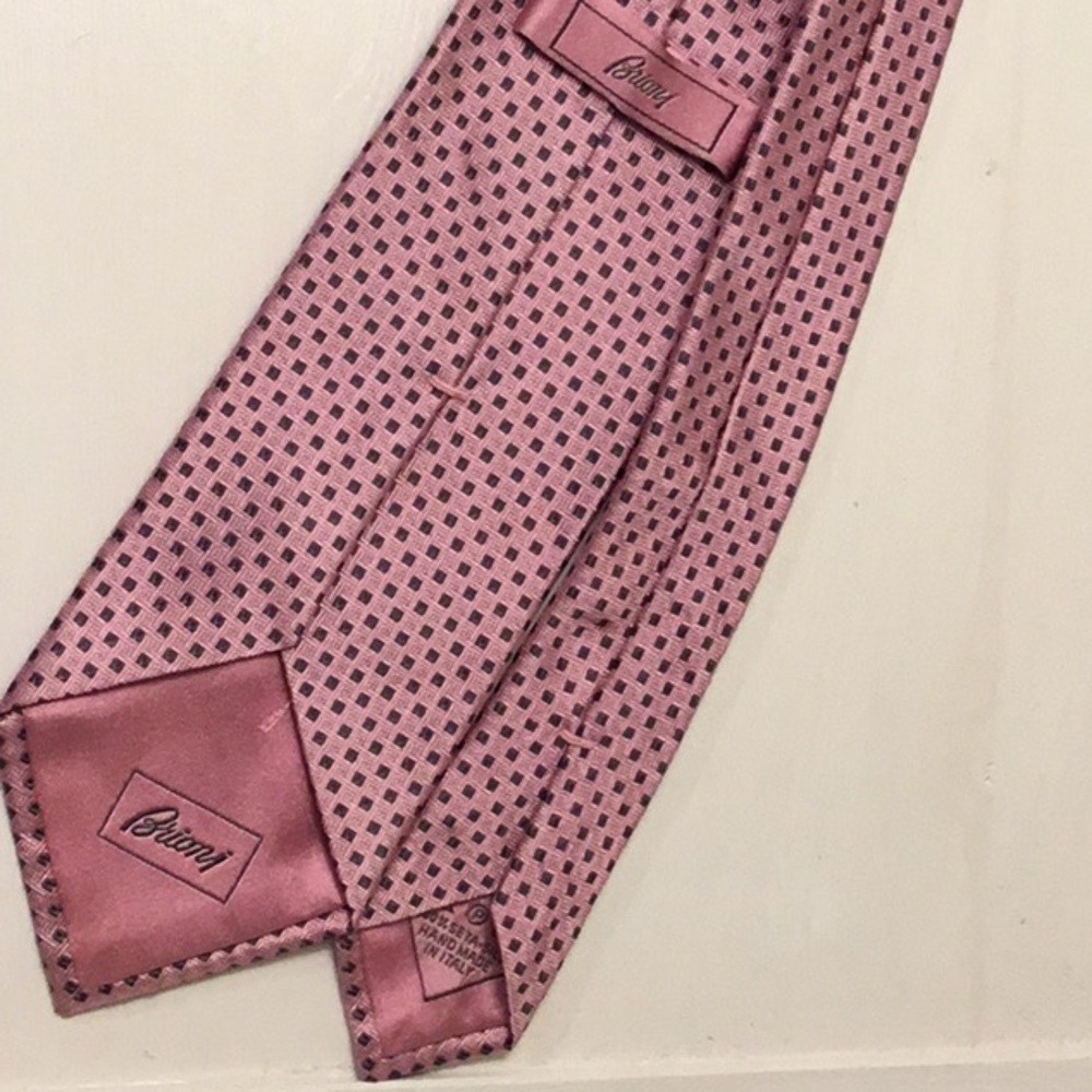 Brioni Pink & Grey Necktie